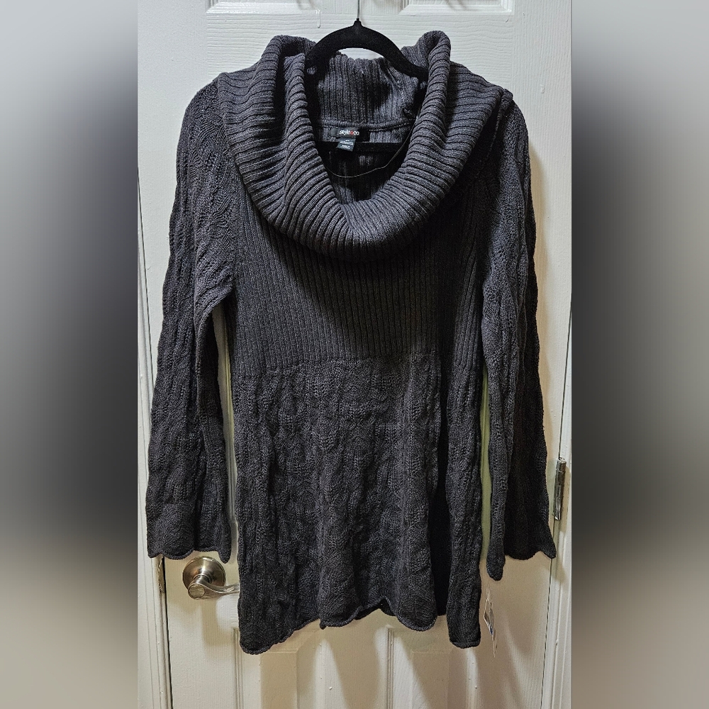 Style & Co Gray Cowl Neck Sweater